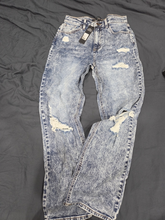 Fashion Nova Denim - Fashion Nova Women's Distressed Acid-Wash Blue Jeans BNWT